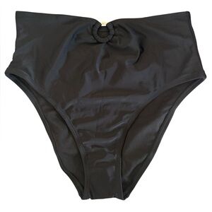 Large Shade & Shore Black Bikini Bottoms High Waisted